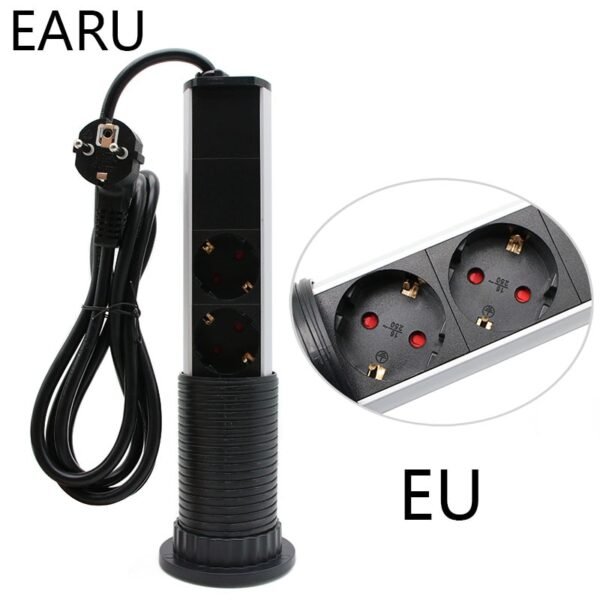 220V 16A PULL POP UP Electrical 3 Plug Socket 2 USB Kitchen - Image 3