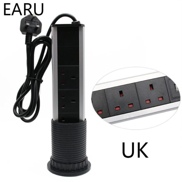 220V 16A PULL POP UP Electrical 3 Plug Socket 2 USB Kitchen - Image 5