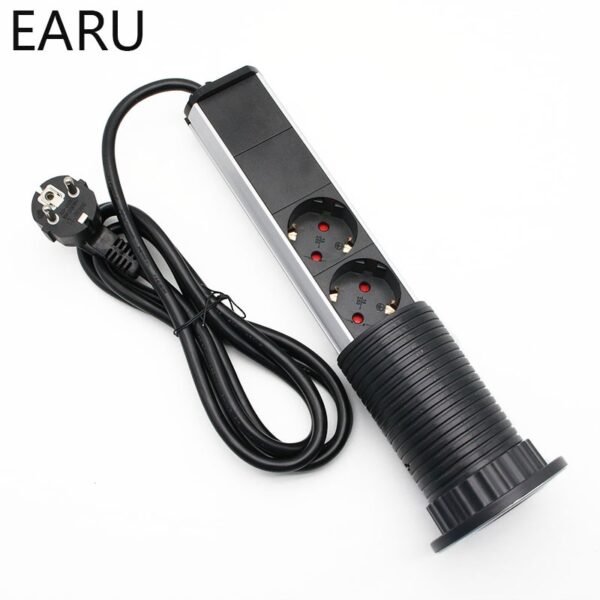 220V 16A PULL POP UP Electrical 3 Plug Socket 2 USB Kitchen - Image 6
