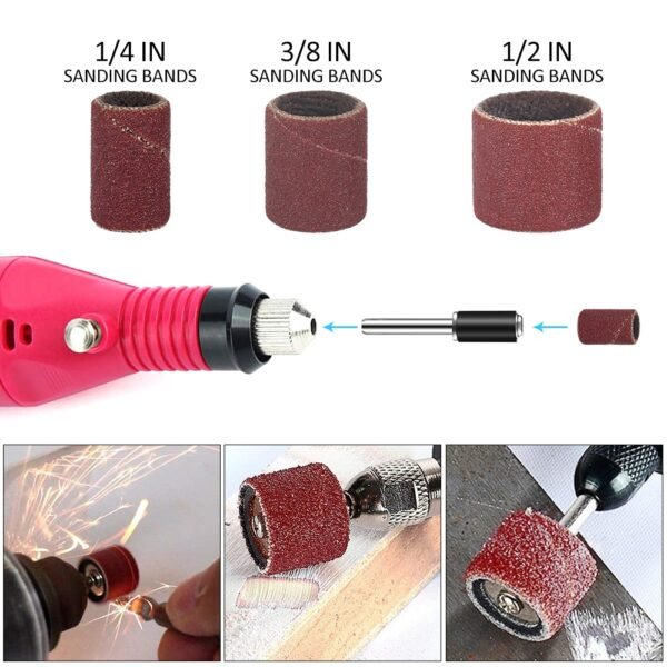 384pcs Drum Sanding Kit 80# 120# 180# Nail Drill Bits Abrasive Tools - Image 5