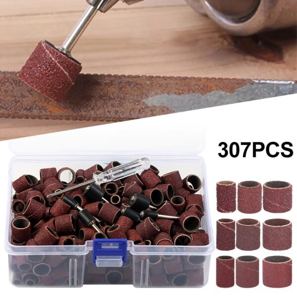 384pcs Drum Sanding Kit 80# 120# 180# Nail Drill Bits Abrasive Tools - Image 1