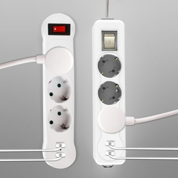 Dual USB EU Power Strip Porous Terminal Board Conversion Plug 1/4 Way - Image 1