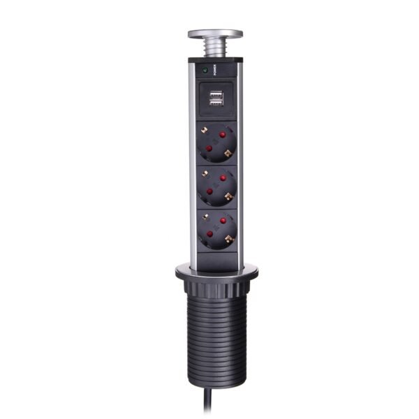 EU Plug 16A PULL UP 3/4/5/6 Power Socket 2 USB Charging Port Kitchen - Image 3