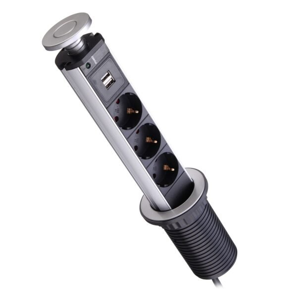 EU Plug 16A PULL UP 3/4/5/6 Power Socket 2 USB Charging Port Kitchen - Image 4
