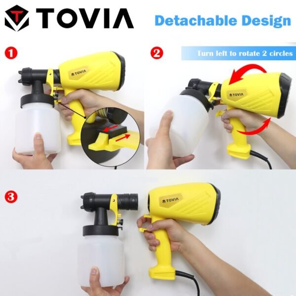 TOVIA 550W Electric Spray Gun 800ML HVLP Paint Sprayer 230V - Image 4